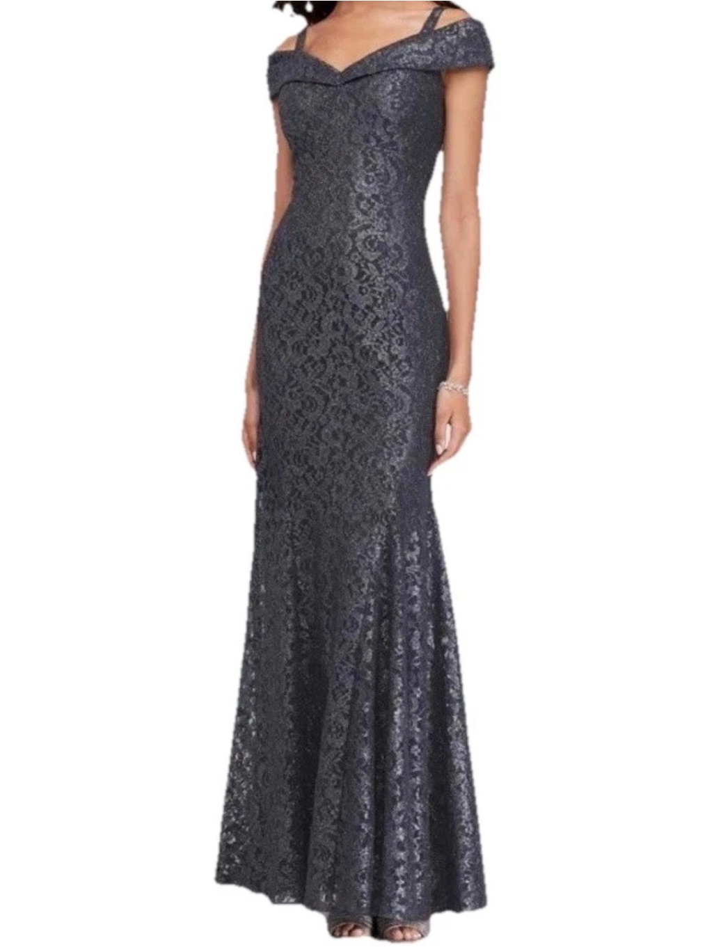 R&M Richards Off The Shoulder Fishtail Gown Size 12